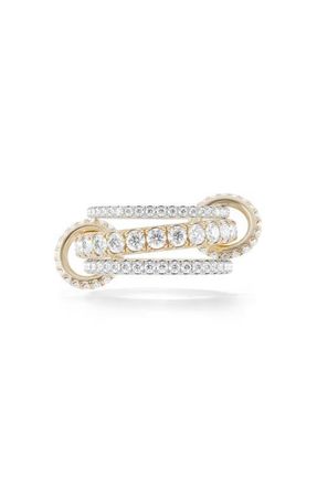 Spinelli Kilcollin Junia Diamond Pav&eacute; Linked Stack Ring in Yellow Gold at Nordstrom, Size 7