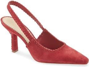 Cinq &agrave; Sept Suki Whipstitch Slingback Pump in Bordeaux at Nordstrom Rack, Size 10.5Us / 40.5Eu