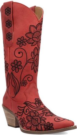 Dingo Swing Floral Embroidery Western Boot in Red at Nordstrom, Size 8.5
