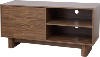 Oviala Mueble de tv escandinavo de 120 cm en madera oscura