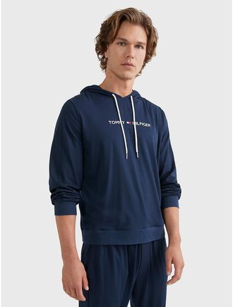 Tommy Hilfiger Mens Hilfiger Lounge Hoodie - Dark Navy - L
