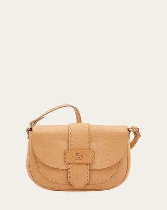 IL BISONTE Alloro Saddle Vachetta Leather Crossbody Bag