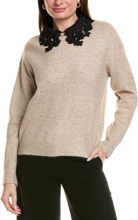 Ellen Tracy Lace Contrast Sweater