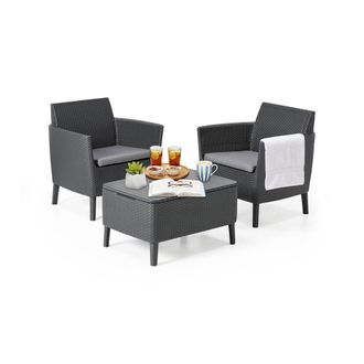 Dmora Dmora - Sal&oacute;n De Exterior Centola, Sal&oacute;n Al Aire Libre, Conjunto De Balc&oacute;n O Jard&iacute;n, Composici&oacute;n De Sal&oacute;n Exterior, 79x67 H76 Cm, Antracita