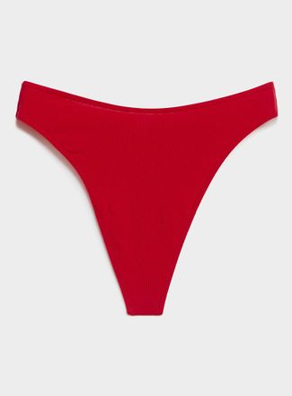Miiyu Womens Solid high-cut essential thong Organic cotton