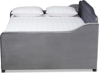 Baxton Studio Dnu Baxton Studio Freda Upholstered & Button Tufted Full Daybed