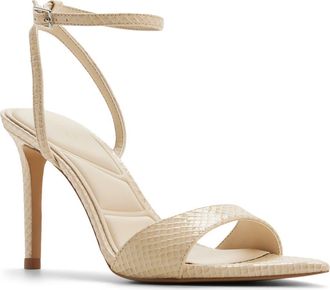 Aldo Leandra Ankle Strap Pointed Toe Sandal in Cream at Nordstrom, Size 6.5