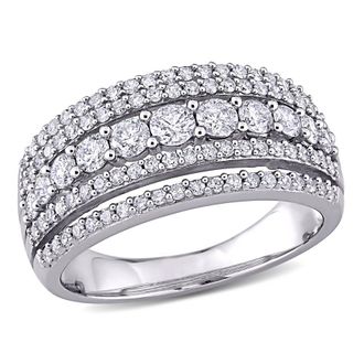 Amour 1 CT TW Diamond 4-row Anniversary Band In 10K White Gold