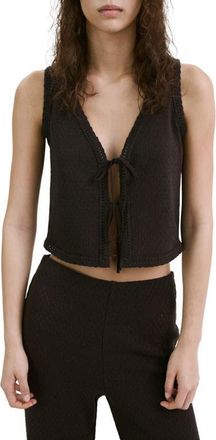 Mango Nati Sleeveless Knit Top in Dark Brown at Nordstrom, Size X-Large