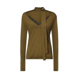 Pinko Pinko, Truien & Vesten, Dames, Groen, XS, V-hals Breiwerk