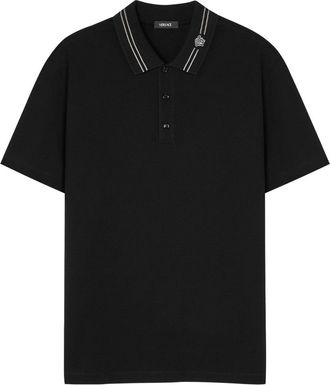 Versace Medusa-embroidered polo shirt - Black