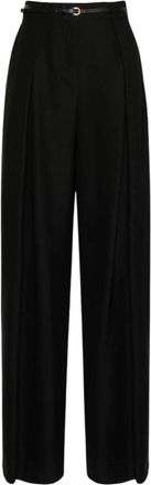Max Mara High-waist Wool Stretch Broeken - Dames - Wijde Broeken - Zwart - XS - Wol - Broeken