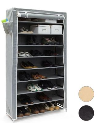 Relaxdays Relaxdays - Zapatero Valentin Hecho De Estructuras De Acero Y Cubierta De Tela Con Medidas 161 X 88 X 30 Cm Hasta 10 Pisos Sin La Funda, Hasta 45 Pare