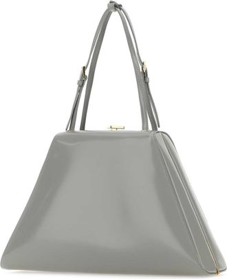Prada Womens Light Grey Leather Handbag Nube Vitello Borse A Mano Bag