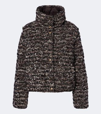 Moncler Poetique sequined boucl&eacute; down jacket