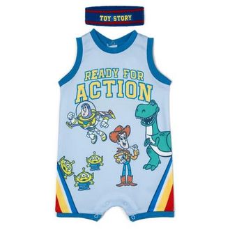 Disney Toy Story Basketball Romper and Sweatband Set in Light Blue at Nordstrom, Size 3-6M