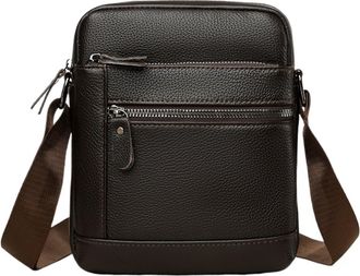 Generic Compatible For Mens Genuine Leather Bag Simple Business Casual Shoulder Multiple Pockets Small Crossbody Bags(G)