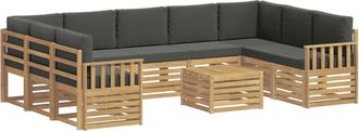 vidaXL Conjunto De Sof&aacute;s De Exterior 10 Uds. Blanco Y Antracita Vidaxl