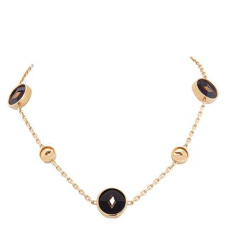 Burberry Hollow Onyx Gold-Tone Necklace