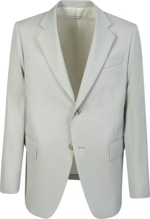 Lanvin Single Breasted Wollen Jas - Heren - Blazers - Groen - M - Wol - Jassen