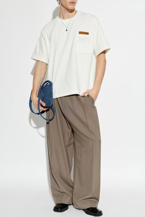 Bottega Veneta T-shirt With Pocket, Mens, Cream