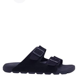 HUGO BOSS Branded Buckles Two-Strap Slides, Brand Size 43 ( US Size 10 )