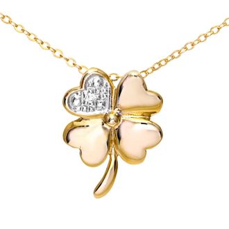 Diamant L'&eacute;ternel Womens 9ct Yellow Gold Pave Set Diamond Flower Pendant and 18 Chain - One Size
