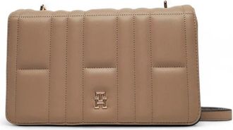 Tommy Hilfiger Monogram Gewatteerde Crossbodytas - Dames - Schoudertassen - Beige - ONE Size - Tassen