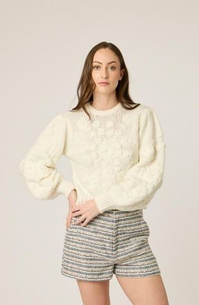 BTB Los Angeles Margaret Crewneck in White at Nordstrom, Size X-Small
