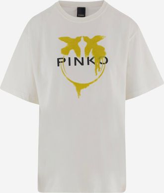 Pinko T Shirt Pinko In Cotone Con Stampa Logo