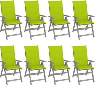 vidaXL Sillas Reclinables Jard&iacute;n Y Cojines 8 Uds Madera Maciza Acacia Vidaxl