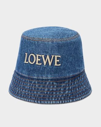 Loewe x Paula & apos;s Ibiza Logo Denim Bucket Hat