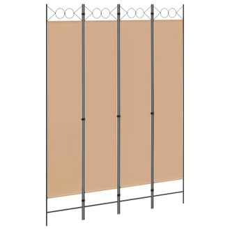 vidaXL Separador De Habitaci&oacute;n De 4 Paneles Beige 160 X 220 Cm Tela Vidaxl