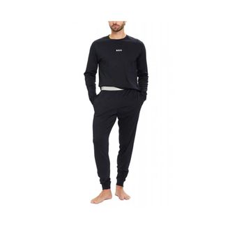 HUGO BOSS Xmas Long Set - Heren - Pyjama - Blauw - M - Katoen - Nachtkleding
