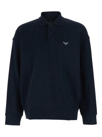 Emporio Armani logo-embroidery polo shirt - Blue