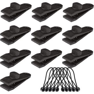 OEM 10 Juegos De Clips Para Lonas, Clips Para Toldos, Abrazaderas Para Lonas, Clips Para Tiendas De Campa&ntilde;a, Tensores El&aacute;sticos, Accesorios Para Camping Y