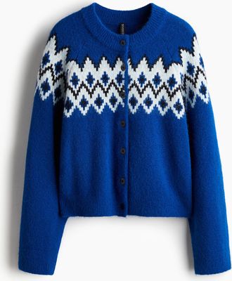 H&M Cardigan in Jacquardstrick - Blue