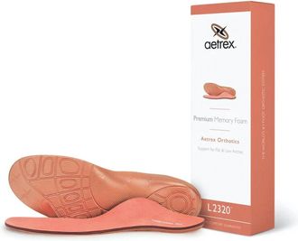 Aetrex Womens Premium Memory Foam Posted Orthotics Insole In Orange