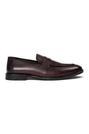 PAUL ANDREW heren penny loafers van bruin leer met moc toe-neus - Ted