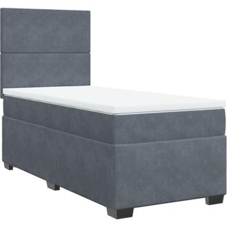 vidaXL Vidaxl - Cama Box Spring Con Colch&oacute;n Terciopelo Gris Oscuro 100x200 Cm