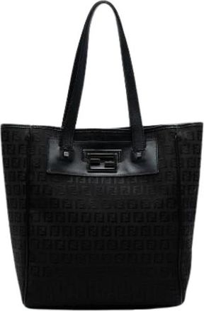 Fendi Pre-owned Canvas Tote - Dames - Vintage Shopper - Zwart - ONE Size - Leer - Vintage