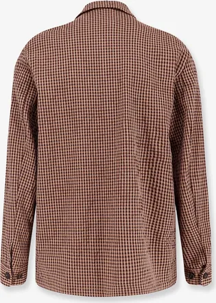 Hev&ograve; Mens Cotton Blend Shirt-Jacket Brown