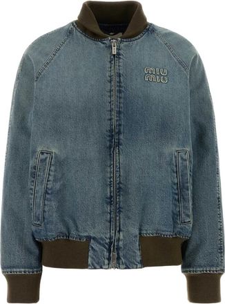 Miu Miu Zip-up Denim Bomber Jacket