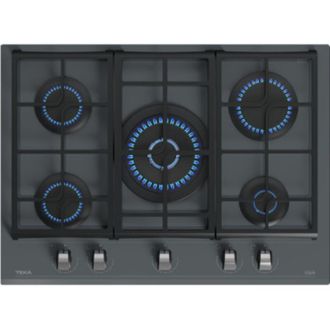 Teka Placa Gas Teka Gzc 75330 Xba 5 Fuegos Exactflame 75cm Cristal Negro