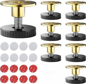 OEM 8 Patas Ajustables Para Muebles, De 33 A 40 Mm, Con Niveladores, Resistentes A Ara&ntilde;azos, Camas, Mesas Y Sof&aacute;s, Color Negro. 33 Mm
