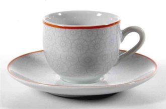 Trade Shop Trade Shop - Set 6pz Tazzine Caff&egrave; + 6 Piattini Tazzina Classico Moderno Toledo Grigio 720352