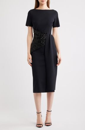 La Petite Robe Di Chiara Boni Sedva Sequin Cocktail Dress in 37 Black at Nordstrom, Size 10 Us