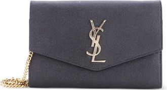 Saint Laurent Borsa a tracolla Uptown in pelle con catena - Nero