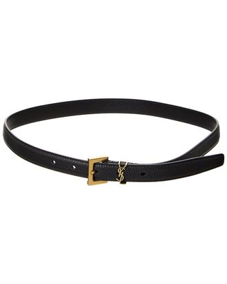 Saint Laurent Cassandre Thin Leather Belt