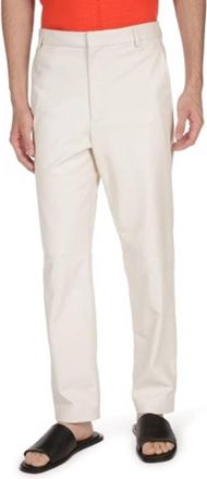 Bally Light Bone Leather Trousers, Brand Size 52 ( Waist Size 36 )